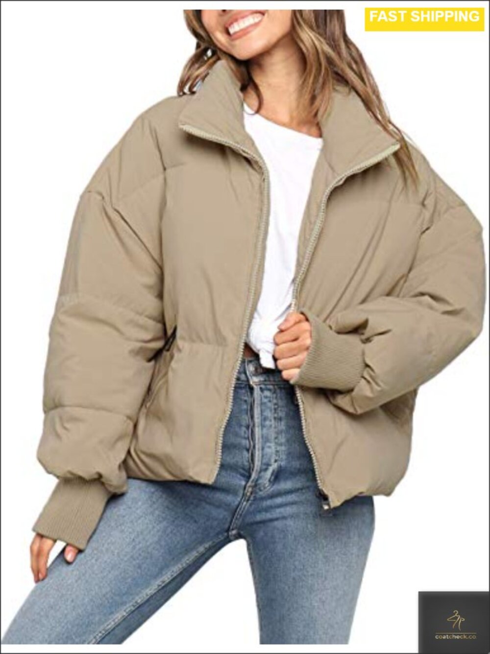 Women's Long Sleeve Quilted Puffer Jacket Oversized Winter Coat